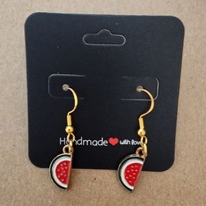 #67 Watermelon Handmade Earrings